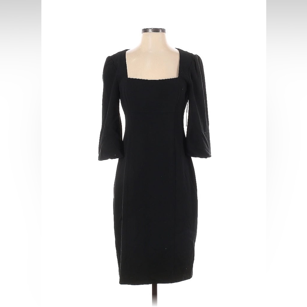 Nwt David Meister Square Neck Half Sleeve Knee Length Dress Size 4